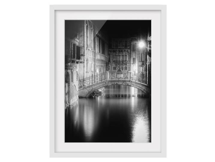 Impression art pont à Venise II Pin massif, verni mat Noir 30 x 40cm