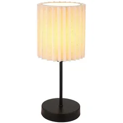 Tischlampe Nachttischlampe Tischleuchte Textil natur Leselampe schwarz H 35 cm