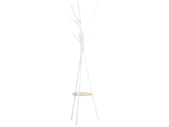 HOMCOM Porte-Manteau Trépied Design Contemporain 45L x 45l x 180H cm Blanc Branches\, Étagère + 9 Patères\, Métal