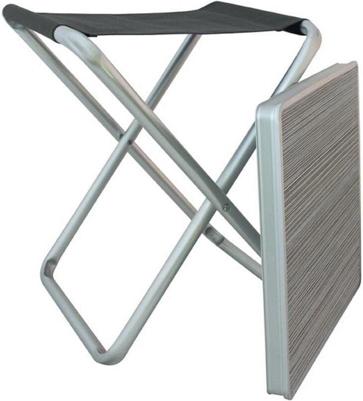 Campinghocker EUROTRAIL "Hocker mit Platte", grau, Hocker, Campinghocker grau Einheitsgröße