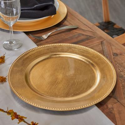 ARCILLA ELEMENTAL Gold Melamine Plastic Charger (Set of 8)
