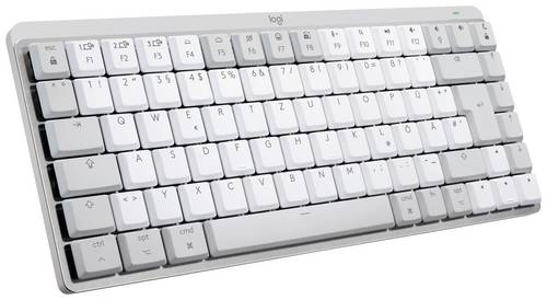 Logitech MX Mechanical Mini for Mac Minimalist Kabellos Tastatur Deutsch, QWERTZ, Mac Hellgrau Wiederaufladbar