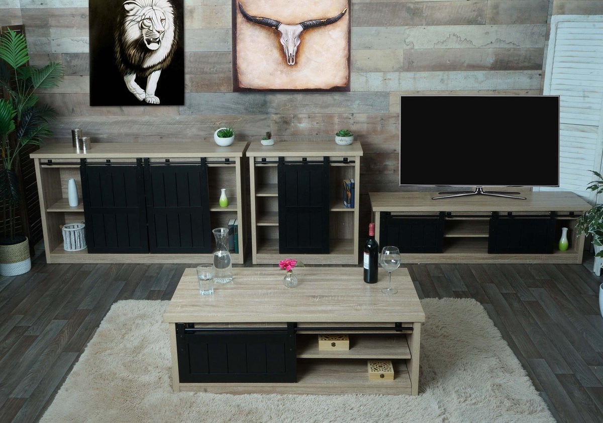 Cosmo Casa Woonkamer Set - Tv Meubel, Kast, Dressoir en Salontafel - Naturel