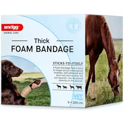 Snögg Animal Care Thick Foam Bandage, 9 x 200 cm - Selbstklebender Verband für Tiere
