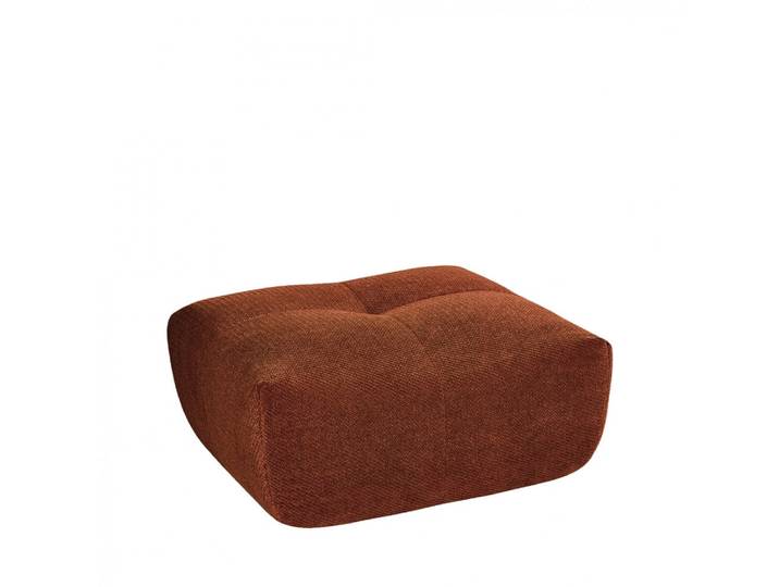 Pouf repose-pieds compressé en tissu - rouille