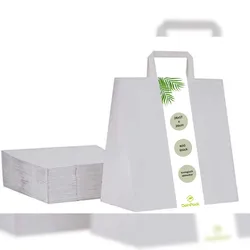 DeinPack Umweltschonende Papier Tragetaschen klein 400 x weiße Papiertragetasche 26 x 17 x 26 cm