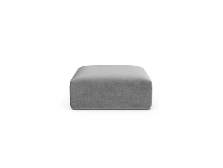 Cosmopolitan Design Pouf Campi aus Samt grau, Grau, 90x40x90 cm, Wohnzimmer, Sessel, Hocker & Hockerbänke, Poufs