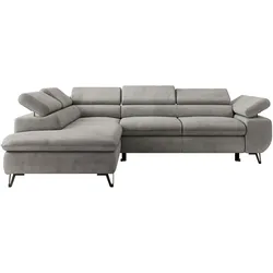 ECKSOFA PABLO L Hellgrau Velvet - Links Seite