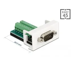 DELOCK Easy 45 Modul VGA ST > Terminalblock 22,5 x 45mm