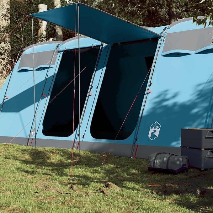Tunnel-Familienzelt 10 Personen Blau Wasserdicht Garten | Campingzelt, leicht Kuppelzelt Camping Zelt Einfacher Aufbau für Wandern Backpacking