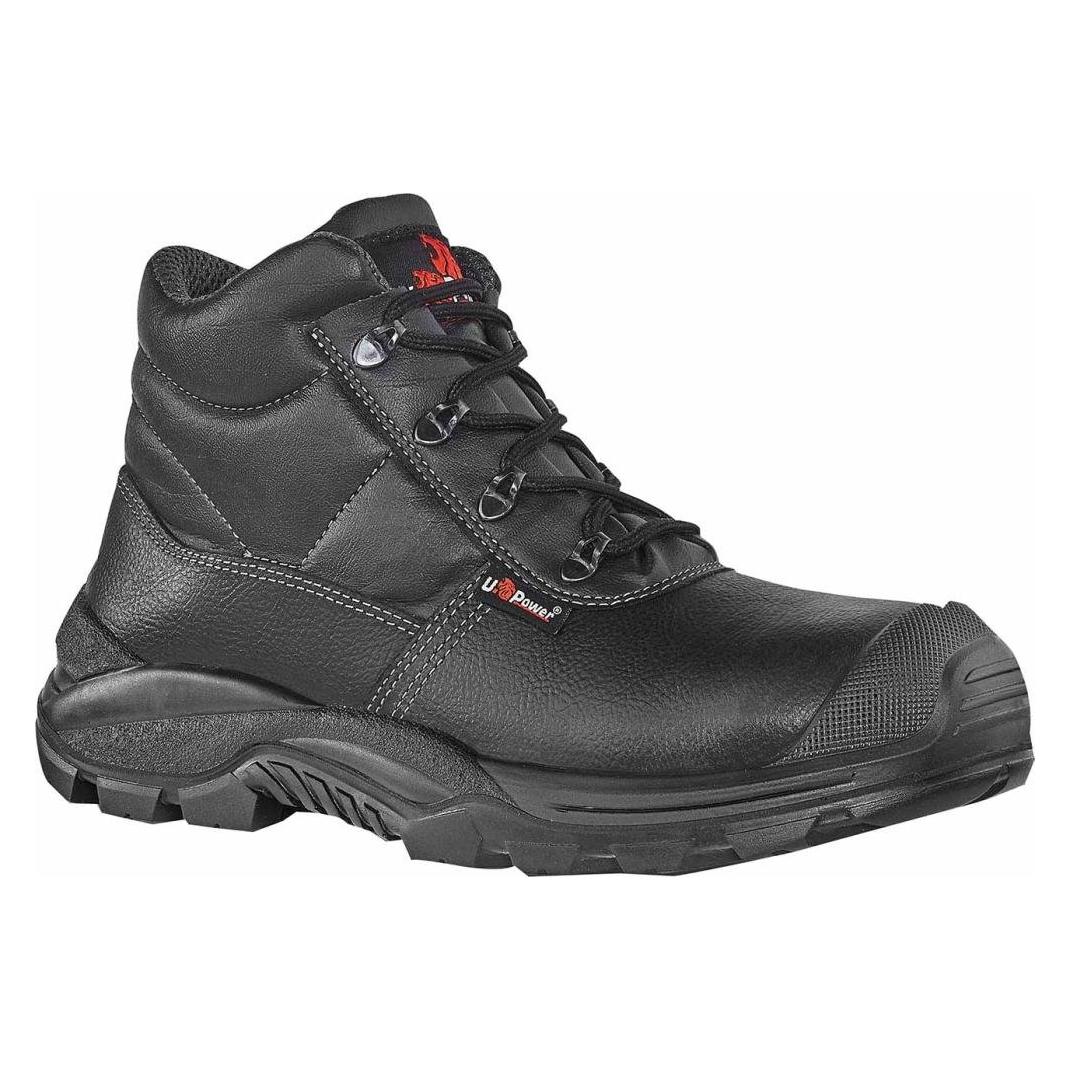 U-Power Sicherheitsstiefel Jaguar UK Grösse 45 schwarz S3 SRC EN ISO 20345 vollnarbiges Leder (S3, 45) (RR10284-45)