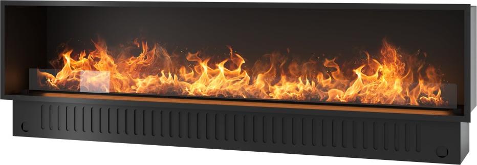 Invapo Inside 2200 Einbau-Wasserdampfkamin - Mehrfarbige Flamme, 3D-Effekt und App-Steuerung, 2,4-l-Tank - 220 cm, automatische Nachfüllung