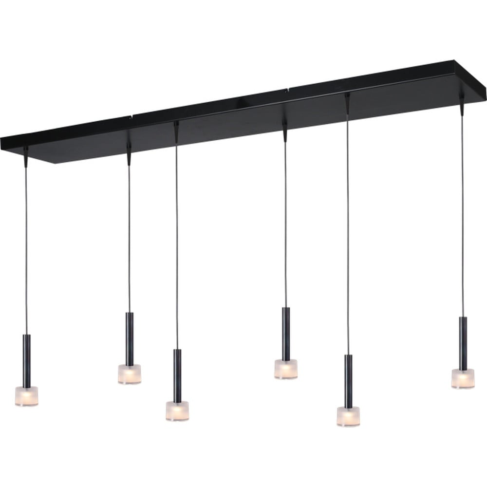 Masterlight Fabro 6-lichts hanglamp led - Dappled Oil - Zwart