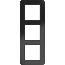Hager WAD9300GBG Rahmen 3fach, C.8, Glas schwarz glänzend