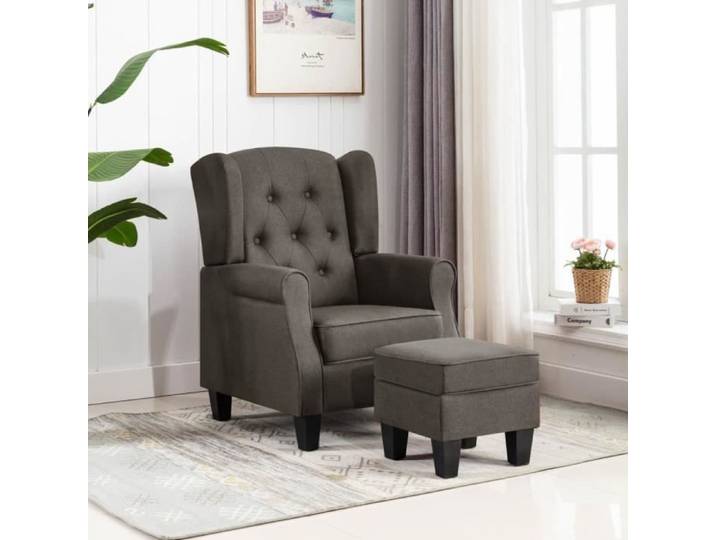 Fauteuil - SALALIS - SH109986 - Taupe - Tissu - Repose-pied inclus