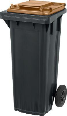 SSI Schäfer Mülltonne PRO 80 WAVE, 80 l, fahrbar, schwarzbraun