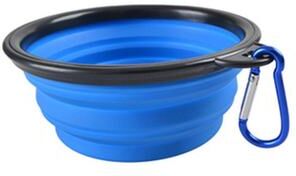 Multisell Products Hub Portable Collapsible Pet Food Bowl Durable Silicone Cat & Dog Travel Water And Food Dish blue