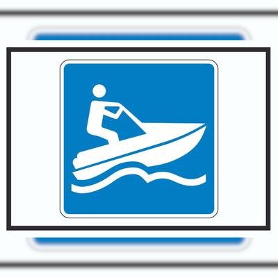 HB-Druck Jetski fahren erlaubt Symbol A2 Rückseite selbstklebend