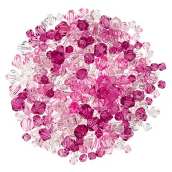 Facettierte Glasperlen, lila-rosa-transparent, 4–8 mm Ø, 50 g