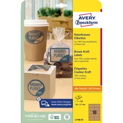 AVERY Zweckform Naturbraune Etiketten, 210 x 297 mm