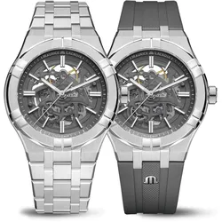 Maurice Lacroix Aikon Automatic Skeleton, Automatikwerk, Grau, inklusive Ersatzband Herrenuhr AI6008-SS00F-030-A