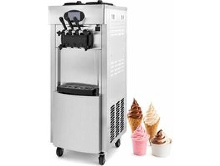 Machine à glace molle pro 2200W – 20-28L/h 3 parfums écran LCD – pour bars/cafés/resto