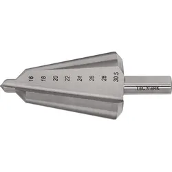 Tecwerk Blechschälbohrer Bohrber.16-30,5mm HSS-Co Gesamt-L.76mm Z.2