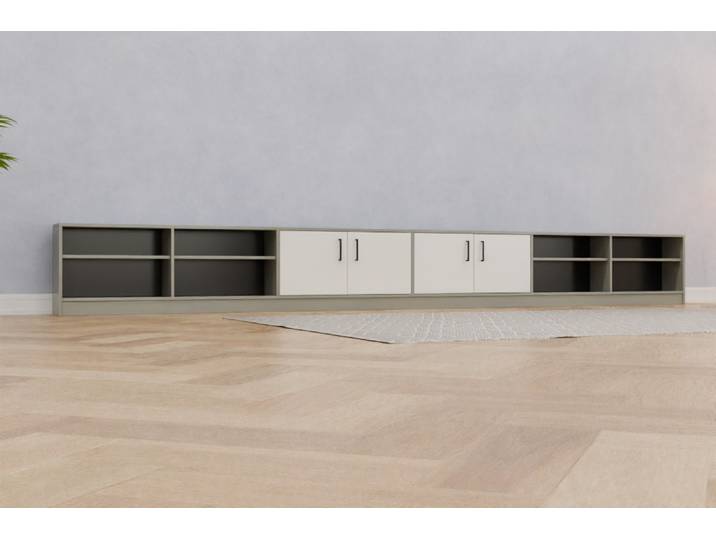 TV-Möbel nach Maß - RAL 9016 Verkehrsweiß - 52x453x25cm - Individuell konfigurieren
