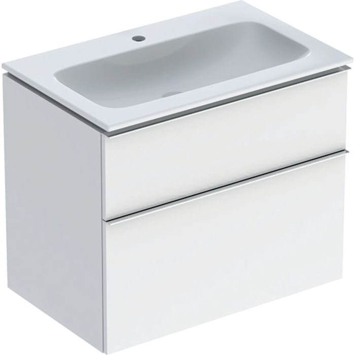 Geberit iCon Möbel-Waschtischset 502336012 75x63x48cm, weiß, weiß hochglänzend, Griff glanzverchromt