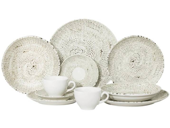 Geschirr-Set THOMAS PORZELLAN Sandora Set 10-tlg. Porzellan , weiss (beige), Porzellan, Geschirr-Sets, Geschirr-Set