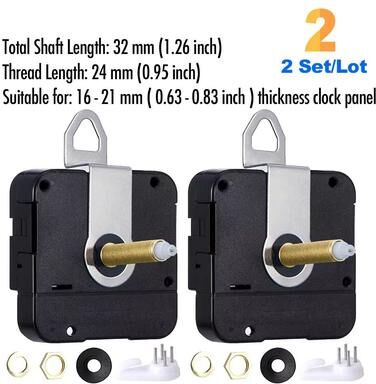 Inspired Finds DIY Quartz Clock Movement Kit Silent Wall Clock Mechanism With Long Shaft 1.26 In Shaft Length
