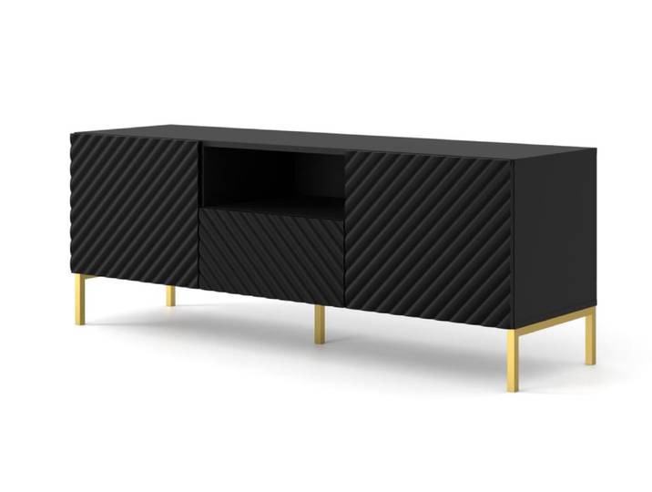 Meuble TV effet bois Noir