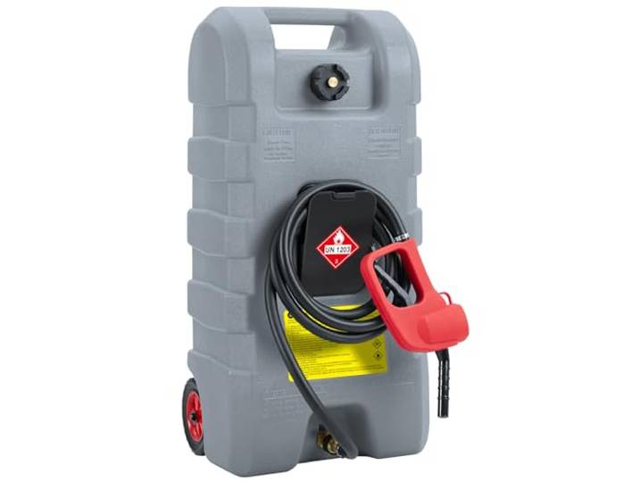 IDEALHOUSE 15 Gallonen Kraftstoff-Transferwagen Mit Rädern Handpumpe Geeignet für Benzin und Diesel, integrierter Siphon, rollbarer Aufbau, auslaufsichere Konstruktion, ideal für Autos, Boote