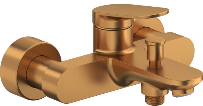 Duravit Wave Wannenarmatur WA5230000004 Aufputz, Umsteller mit automatischer Rückstellung, Bronze gebürstet