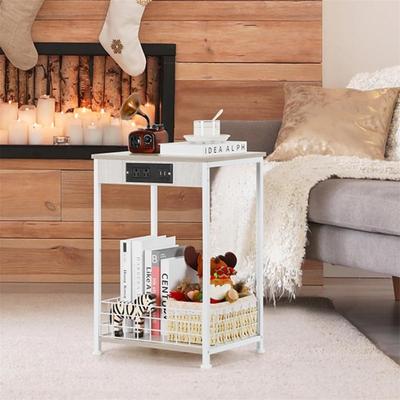 No End Table with Charging Station