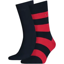 2er Pack TOMMY HILFIGER Rugby Stripe Socken Herren 085 - tommy original 39-42