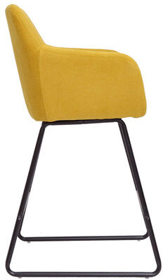 Miliboo Barhocker senfgelber Stoff mit Samteffekt H65cm (2er-Set) AMIKA