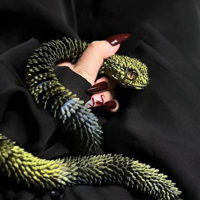 Useful Little Things 3D Printed Snake Movable Joint Simulation Figurine Creative Desktop Ornament New Year Gift And Fidget Craft Toy 01 23.6 In