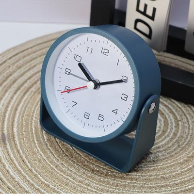 Daily Discovery Silent Alarm Clock Mini Desk Clock Minimalist Quartz Bedside Clock For Bedroom Office Study nordic Blue