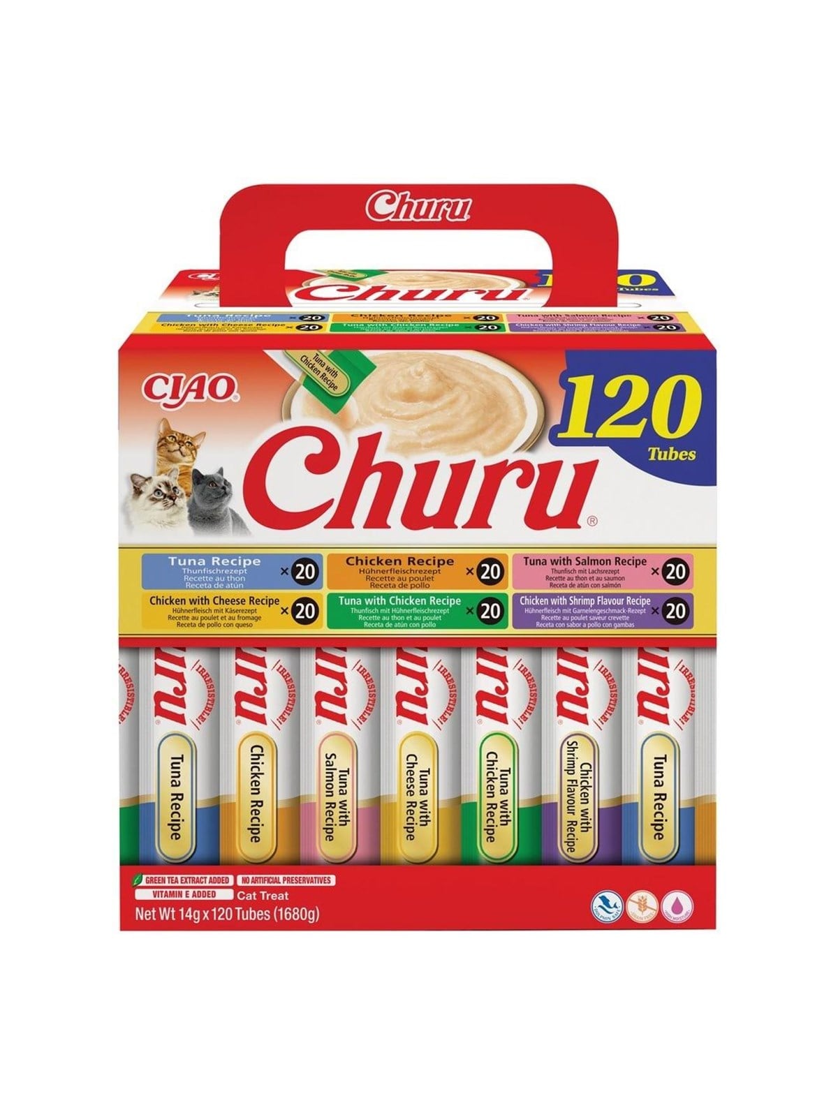 INABA Churu Thunfisch- und Hähnchenmix - Katzensnacks - 120x14g