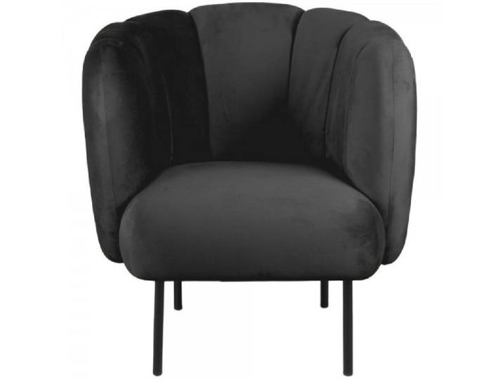 Leitmotiv Sessel Stuhl Tulip Velvet Black