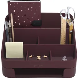 Stackers Schreibtisch-Organizer mit Fach für Briefe und Dokumente 25 x 33 cm, bordeauxrot, 2-teilig