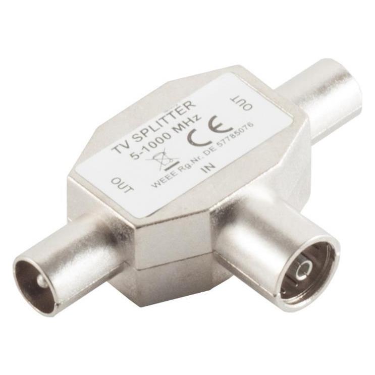 Shiverpeaks -BASIC-S--T-Verteiler, 2x Stecker und 1x Kupplung (Antennenkabel) (BS83110)