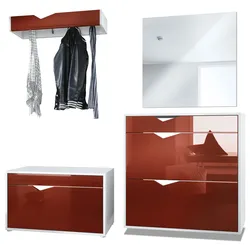 GARDEROBE Kolmio Fronten in Bordeaux Hochglanz