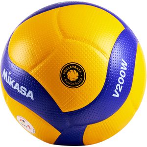Mikasa Volleyball V200W VBL Official, mit DVV 1 Zertifizierung, Spielball, gelb/blau, 280 Gramm, Größe 5
