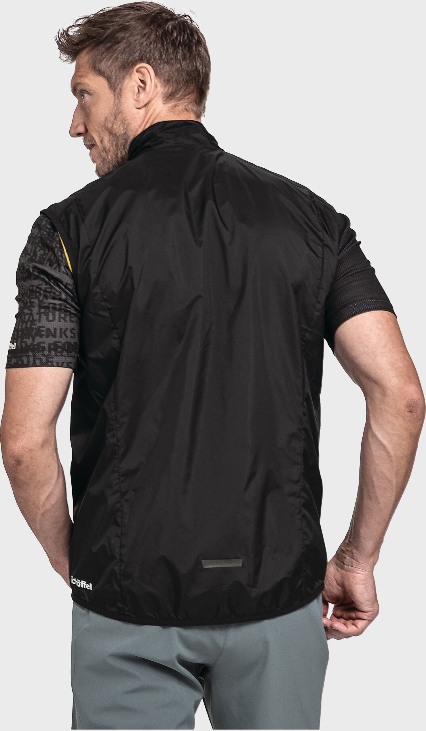 Funktionsweste SCHÖFFEL "Vest Style Cannobio MNS", Herren, Gr. 54, schwarz (9990, schwarz), Oberstoff: 100% Nylon. (Coating: Polyurethan), ohne Ausschnitt, Westen Funktionsweste 9990, schwarz 54