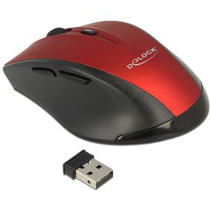 DeLock Maus 12493, 5 Tasten, 1600 dpi, rot