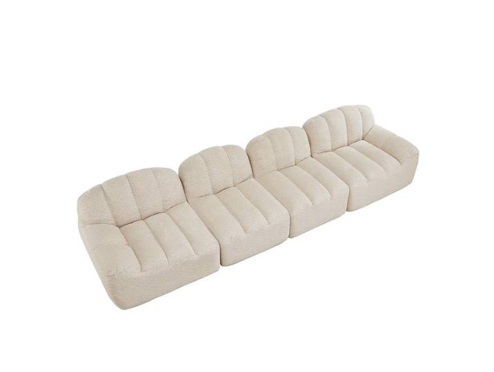 ComfortXL 4-Sitzer-Sofa De-34312 Muschelform Beige, 104x79x366 cm, Wohnzimmer, Sofas & Couches, Sofas