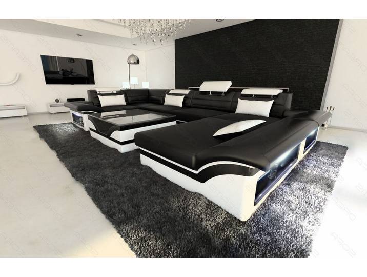Mini Sofa Enzo U-Form in Leder