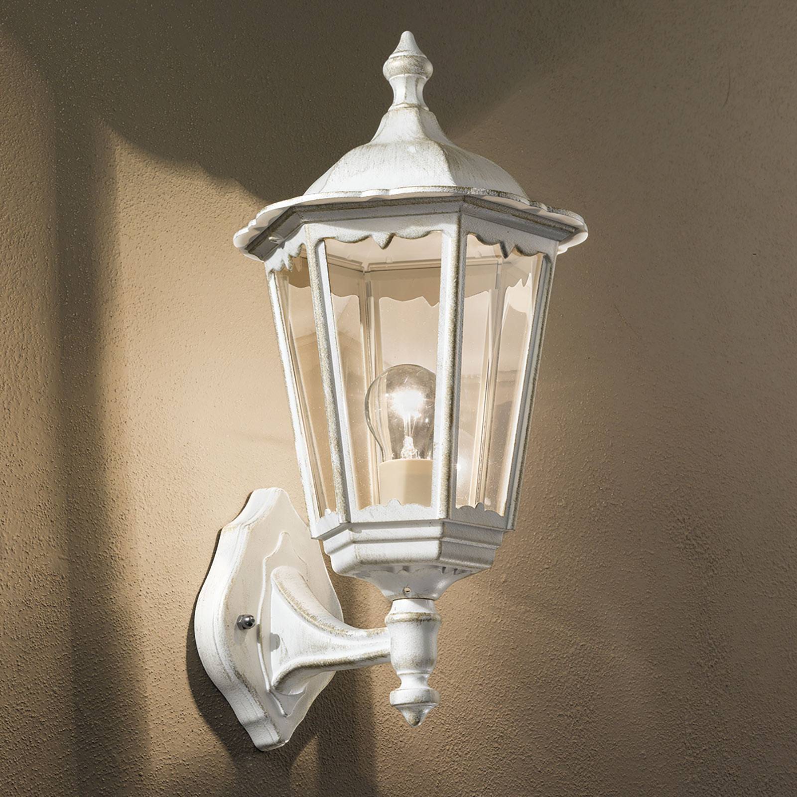 Orion Außenwandleuchte Puchberg, dimmbar, weiß / opal, Aluminium, Antik